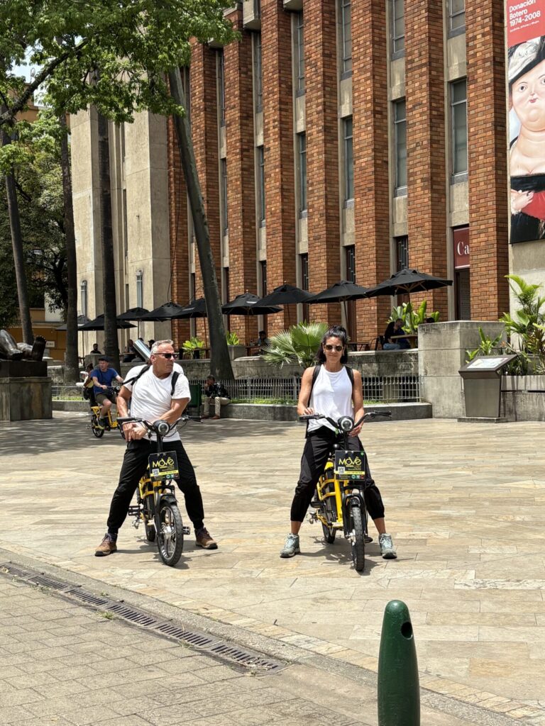 Close-up of fully automatic electric bike used for the tour