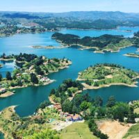 Climbing El Peñol Rock with panoramic views on Guatapé day trip