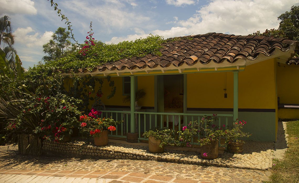 yellow finca farm house room