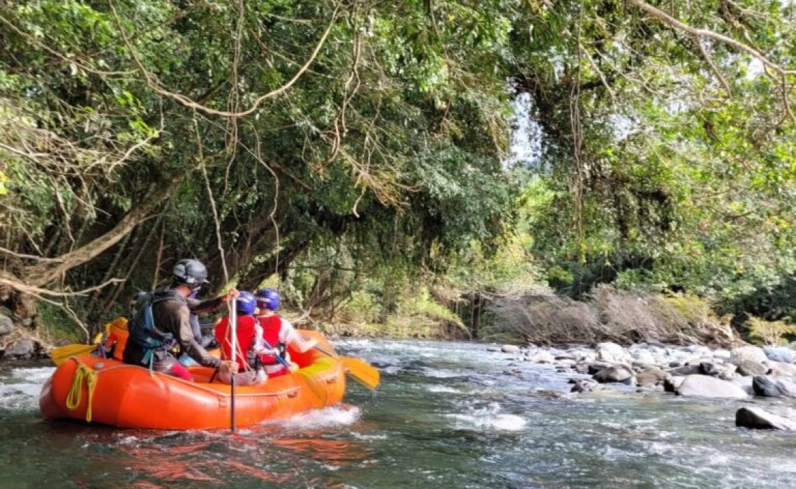 jungle rafting experience waterfall