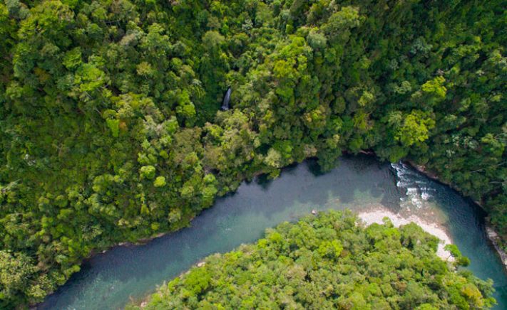 rio verde waterfall drone shot