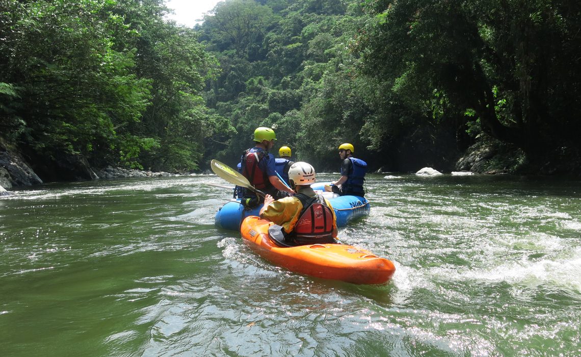 kayak and raft in the jungle