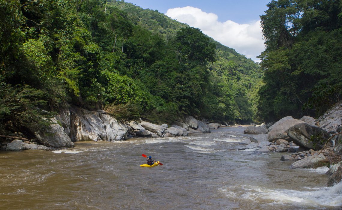 kayaker on rio samana