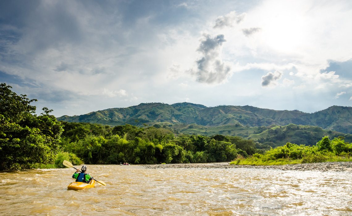 kayaker in the colombian sunshine