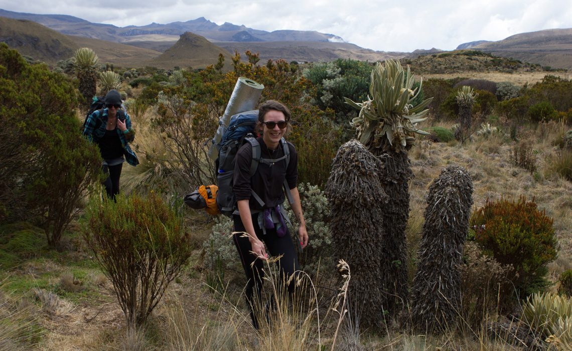 happy hiker in paramo