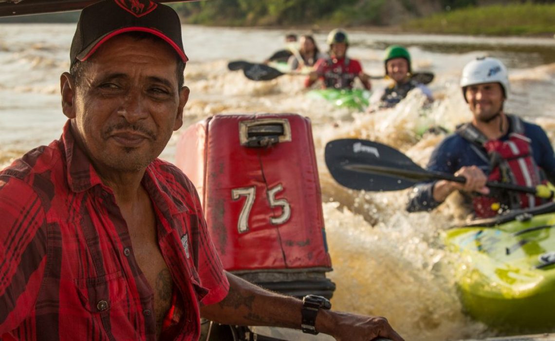 boat river kayakers